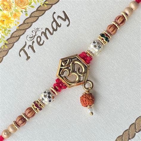 Om Vachan Rakhi - Handcrafted Spiritual Om Rakhi with Rudraksha – Rakhi ...