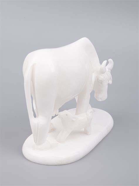 Shop White Marble Kamdhenu Cow Statue | Divine Beauty