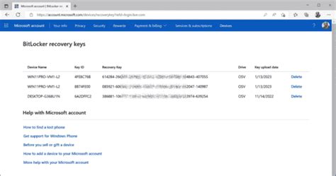 Image result for Recovery Key ID Microsoft
