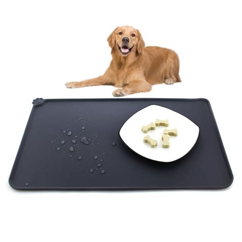 Silicone Waterproof Dog Cat Pet Food Mats Tray ,Non Slip Bowl Mats ...