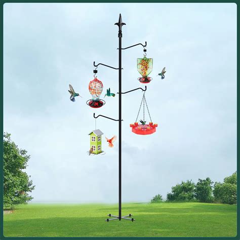 Amazon.com: Relx Bird Feeder Pole - Adjustable Double Shepherds Hooks ...