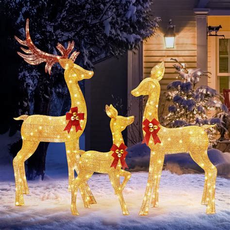 Amazon.com: Outdoor Christmas Deer Decorations, 3-Piece 60" Large Light ...