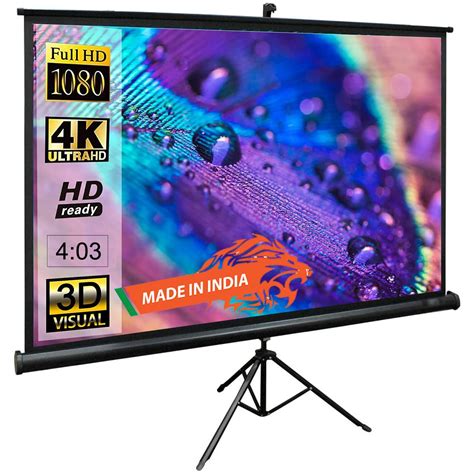 LEGENDARY Tripod Projector Screen with Stand 120 inch 4:03 3D 4K 8K HD ...