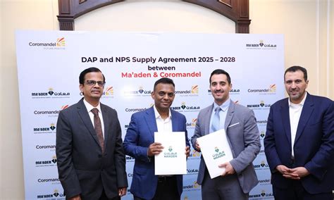 Coromandel, Ma'aden sign MoU to partner for phosphatic fertilisers