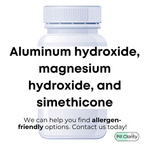 Aluminum hydroxide, magnesium hydroxide, and simethicone | Pill Clarity