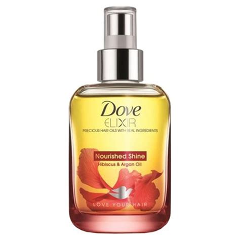 Dove Elixir Nourished Shine Hibiscus and Argan Hair Oil, 90ml : Amazon ...