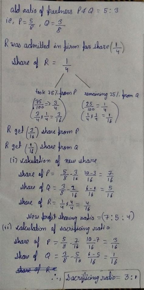 P and Q were partners in a firm sharing profits in the ratio of 5: 3. R ...