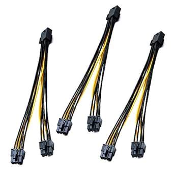 Liyafy CPU 8 Pin Female to Dual PCIe 8Pin (6+2) Pin Male Splitter Power ...