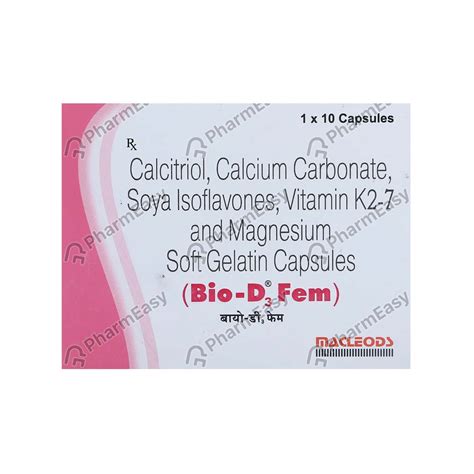 Bio D3 Fem Strip Of 10 Capsules: Uses, Side Effects, Price & Dosage ...