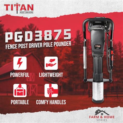 TITAN POST DRIVERS Titan PGD3875 4 Inch Barrel 1.3 HP Gas Powered Fence ...