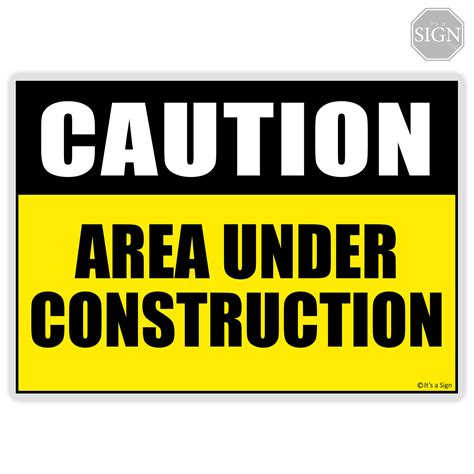 Area Under Construction Sign - Laminated Signage - A4 Size | Lazada PH
