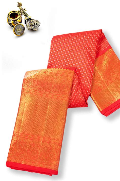 Husker Red Bridal Kanjivaram Pure Zari Silk Saree 10073939 – Avishya.com
