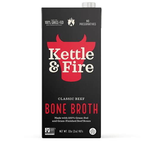 Vegan? Kettle & Fire Classic Beef Bone Broth, Shelf-Stable, 32 oz ...