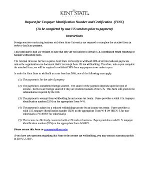 Request for Taxpayer Identification Number and Certification(TINC) Doc ...