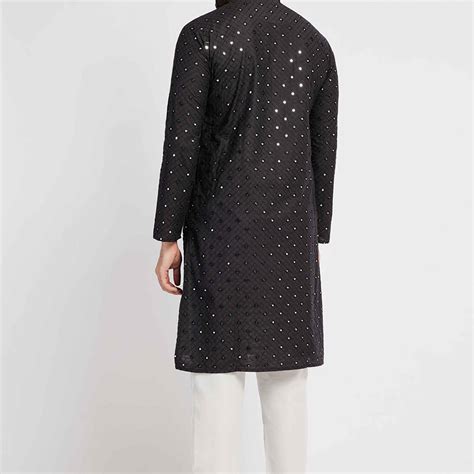 Black Mirror Work Kurta – Ethnic India