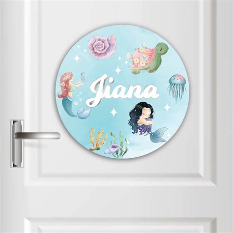 Buy Personalized Mermaid Magic Round Name Plate | Smitten