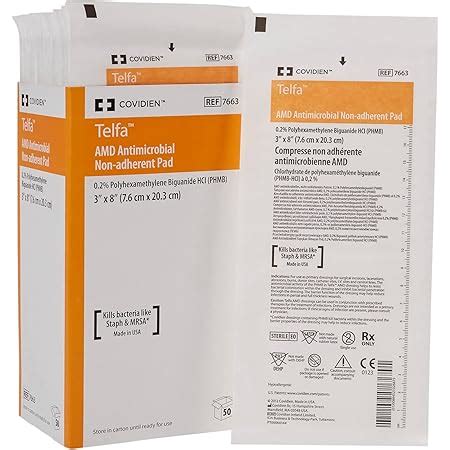 Buy 7663 Dressing Telfa AMD Wound LF Sterile PHMB 3x8 White Non-Adh 50 ...