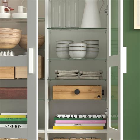 BRIMNES storage combination w glass doors, white, 160x35x190 cm (63x133 ...