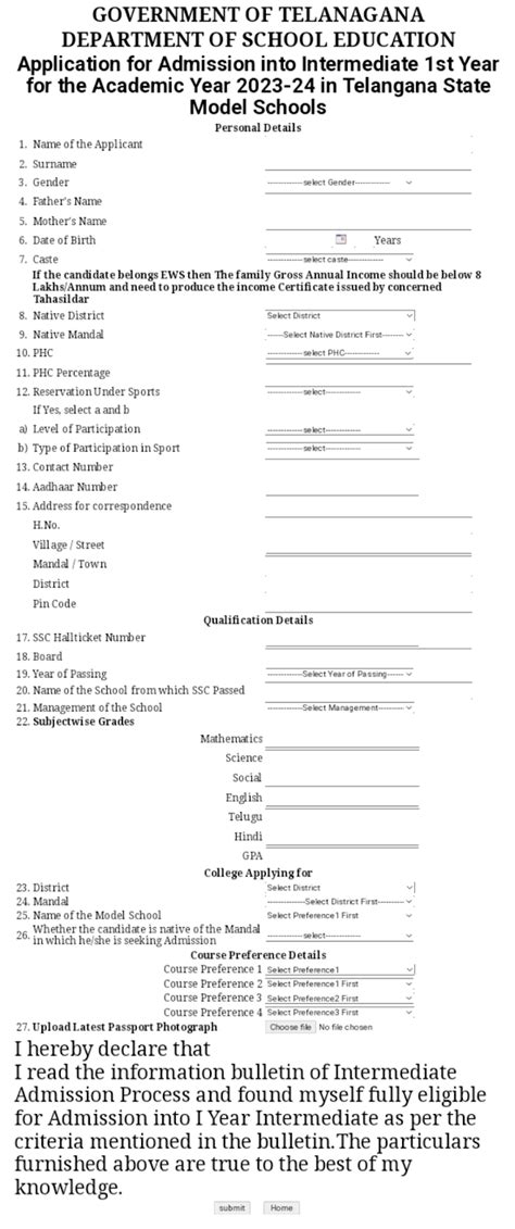 Admission into Intermediate 1st Year for the Academic Year 2023-24 in T ...