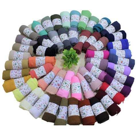 Buy Soften Premium Crinkled Cotton Hijab/Scarf (Assorted Colour), (Pack ...