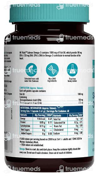 Hk Vitals Salmon Omega 3 Softgel Capsule 60 - Uses, Side Effects ...