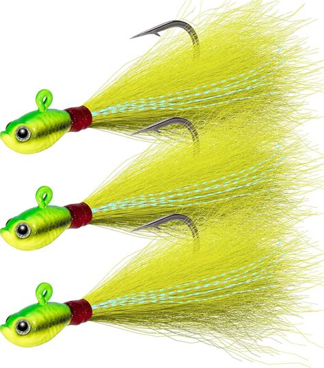 Dr.Fish 3 Pack Bucktail Jig Lure Hair Jig Saltwater India | Ubuy