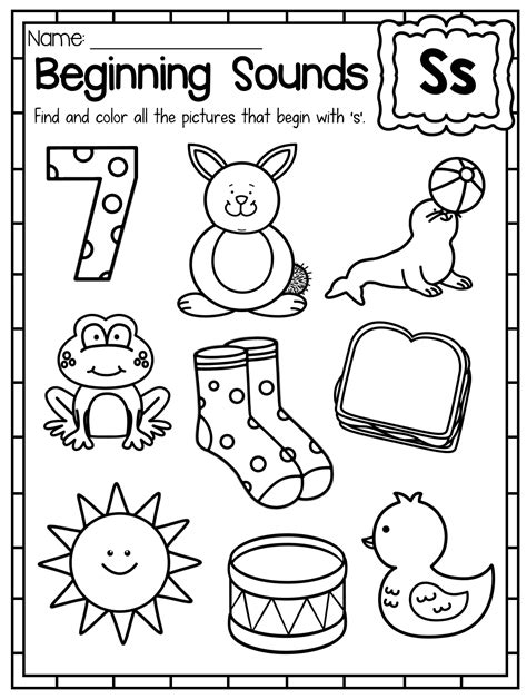 Kindergarten Worksheets Beginning Sounds | dev.onallcylinders.com
