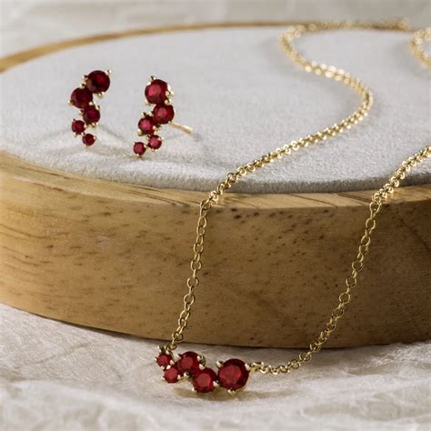 Round Ruby Cluster Earrings | Shane Co.