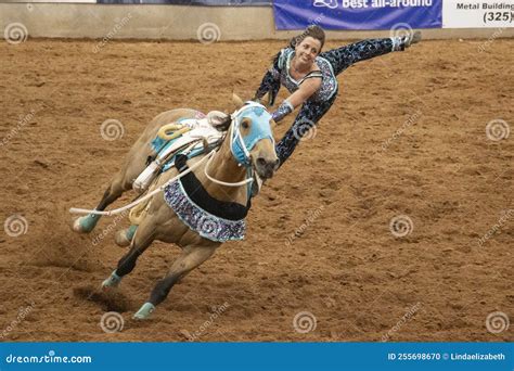 A Trick Rider Seen at the West Texas Fair and Rodeo, Abilene, Texas ...