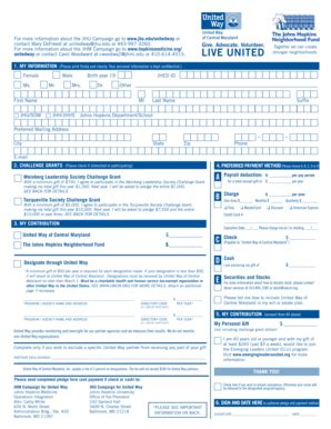 Fillable Online web jhu Paper pledge form - Johns Hopkins University ...