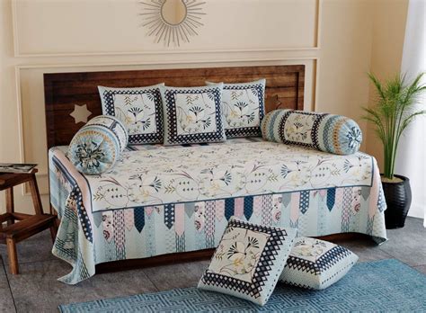 Happy At Home Shree Radhe Creations Pure Cotton Diwan Set 8 Pieces with ...