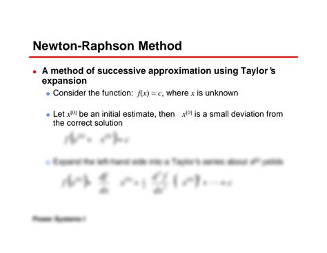Image result for Newton-Raphson Method in Power System Analysis