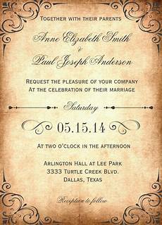 Vintage Wedding Invitation Wording by 27 Wedding Invitation Wording Templates Free Sle Vintage Wedding Invitation Wording
