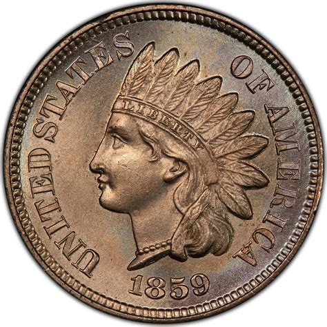 One Cent 1859 Indian Head, Coin from United States - Online Coin Club