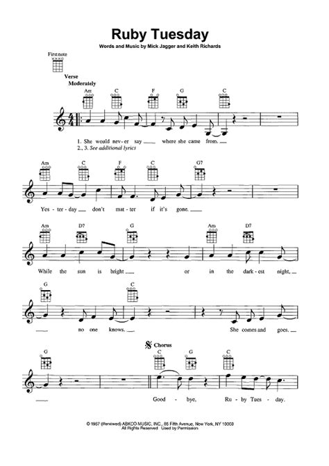 Image result for Ruby Tuesday Lyrics