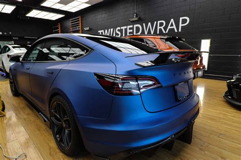 Tesla Model 3 Matte Metal Dark Blue Wrap | Twiisted Wrap