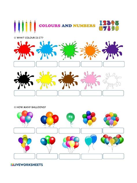 Image result for Color Numbers Worksheet