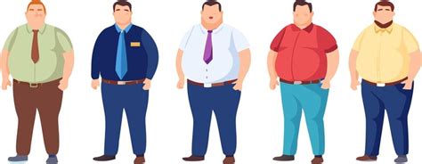 Five overweight men in different outfits | Premium AI-generated vector