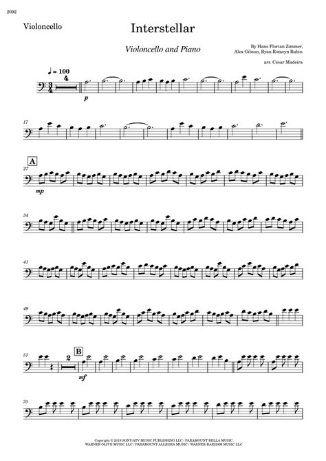 Interstellar (arr. César Madeira) by Hans Florian Zimmer Sheet Music ...