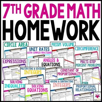 Image result for 7th Grade Math Weekly Homework