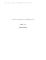 Image result for Anthropology Observation Report Example
