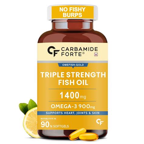 Carbamide Forte Triple Strength Fish Oil 1400mg with Omega 3 900mg for ...