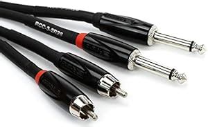 Roland Black Series Interconnect Cable, Dual RCA to Dual 1/4-Inch, 3 ...