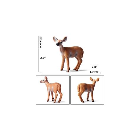 Buy KEYUM 6 Pack Deer Figurines Toy, Forest Animals White-tailed Deer ...
