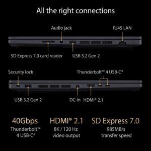 ASUS H7600ZW-L911WS ProArt Studiobook 16 OLED 2022 Creator Laptop ...