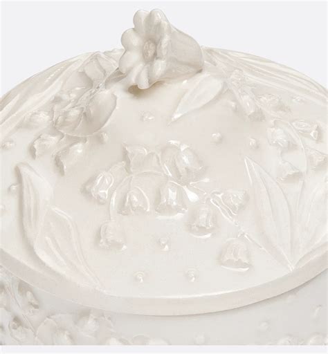 Box White Ceramic with Raised Lily Dior Motif | DIOR