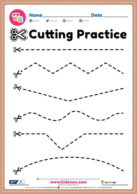 Free Printable Cutting Practice Worksheets for Kids — Dream Worksheets