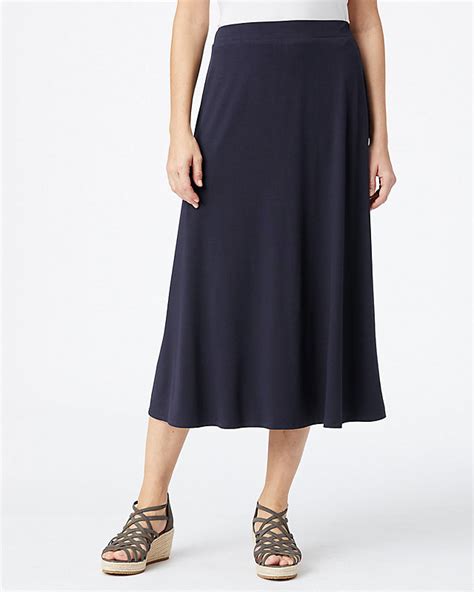 EILEEN FISHER Viscose-Jersey Flare Midi Skirt | Garnet Hill