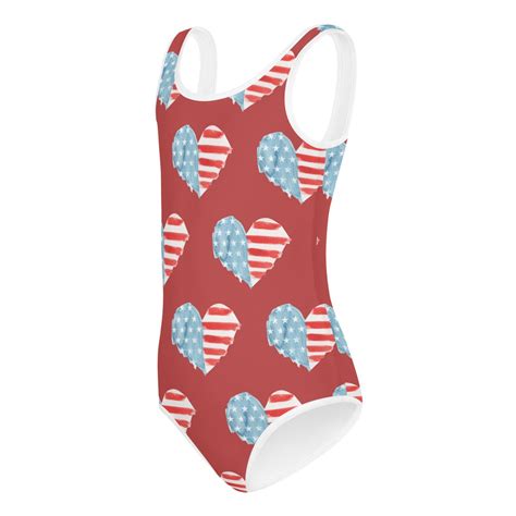 Girls 4th of July Swimsuit/ Toddler American Flag Bathing Suit ...