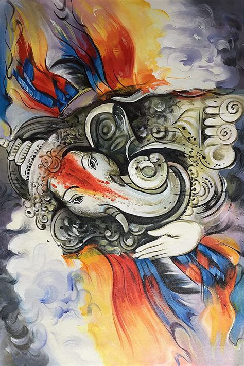 British Terminal® Lord Ganesha vighnaharta Canvas Painting Poster ...